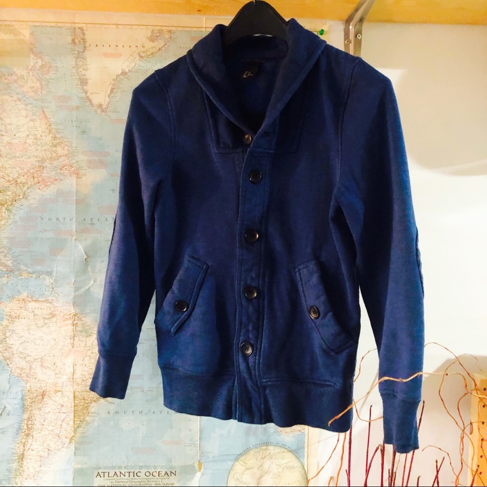 H&M Blue Button Up Sweater